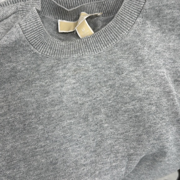 Michael Kors Cotton Blend Gray Sweater with Hardware Detailing - Medium - Picture 12 of 13